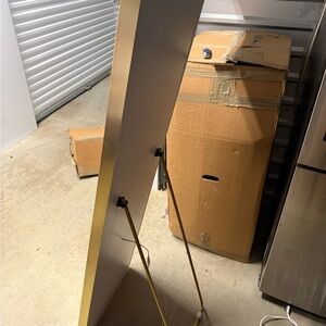 Gold and White Modern Wall Mirror